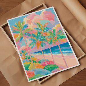 Palm Beach Dreamin  Trópusi hangulatú faliké - művészet - grafika & illusztráció - művészi nyomat - Meska.hu