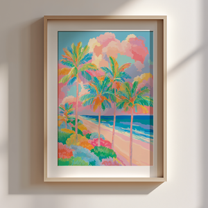 Palm Beach Dreamin  Trópusi hangulatú faliké, Művészet, Grafika & Illusztráció, Művészi nyomat, Fotó, grafika, rajz, illusztráció, MESKA