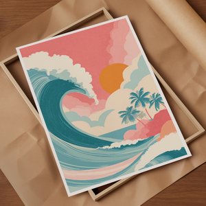 Hawaii hangulat  Trópusi falikép - művészet - grafika & illusztráció - művészi nyomat - Meska.hu