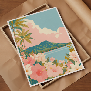 Hawaii hangulat  Trópusi falikép - művészet - grafika & illusztráció - művészi nyomat - Meska.hu