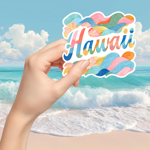 Hawaii felirat matrica  trópusi hangulat, Otthon & Életmód, Papír, írószer, Matrica, matrica csomag, Fotó, grafika, rajz, illusztráció, MESKA