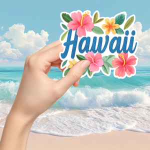 Hawaii felirat matrica  trópusi hangulat, Otthon & Életmód, Papír, írószer, Matrica, matrica csomag, Fotó, grafika, rajz, illusztráció, MESKA