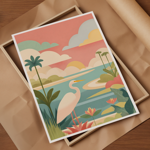 Florida inspirálta falikép  tengerparti hangulat otthonra - művészet - grafika & illusztráció - művészi nyomat - Meska.hu