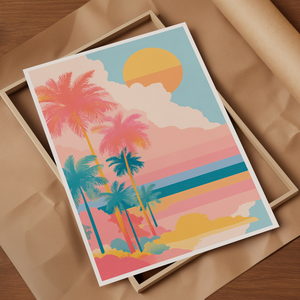 Florida inspirálta falikép  tengerparti hangulat otthonra - művészet - grafika & illusztráció - művészi nyomat - Meska.hu