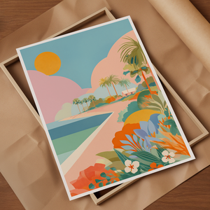 Florida inspirálta falikép  tengerparti hangulat otthonra - művészet - grafika & illusztráció - művészi nyomat - Meska.hu