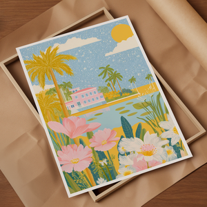 Florida inspirálta falikép  tengerparti hangulat otthonra - művészet - grafika & illusztráció - művészi nyomat - Meska.hu