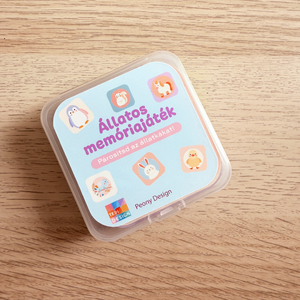  Állatos memóriajáték  pasztell színű, 16 darabos kártyacsomag - játék & sport - készségfejlesztő és logikai játék - memória játékok - Meska.hu