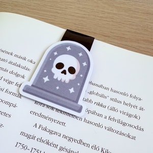 Halloween-i mágneses könyvjelző  kopony mintás sírkővel, Könyv & Zene, Könyvjelző, Fotó, grafika, rajz, illusztráció, Papírművészet, MESKA
