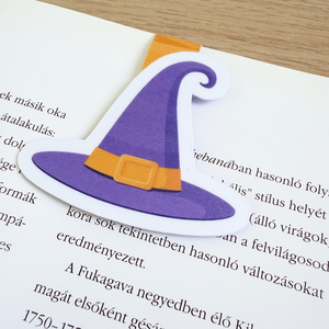Haloloween-i mágneses könyvjelző  boszorkánykalap mintával, Könyv & Zene, Könyvjelző, Fotó, grafika, rajz, illusztráció, Papírművészet, MESKA