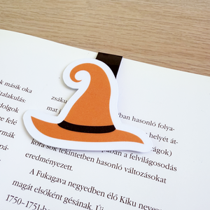 Haloloween-i mágneses könyvjelző  boszorkánykalap mintával, Könyv & Zene, Könyvjelző, Fotó, grafika, rajz, illusztráció, Papírművészet, MESKA