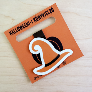 Haloloween-i mágneses könyvjelző  boszorkánykalap mintával - könyv & zene - könyvjelző - Meska.hu