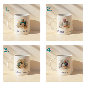 Sütő nagymamás névre szóló bögre  3 d, Otthon & Életmód, Konyhafelszerelés, tálalás, Tálalás, Bögre & Csésze, Fotó, grafika, rajz, illusztráció, Decoupage, transzfer és szalvétatechnika, MESKA