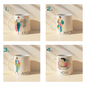 Névre szóló bögre retro divatkedvelő nőknek  80-as és 90-es évek stílusában, 3 dl, Otthon & Életmód, Konyhafelszerelés, tálalás, Tálalás, Bögre & Csésze, Fotó, grafika, rajz, illusztráció, Decoupage, transzfer és szalvétatechnika, MESKA