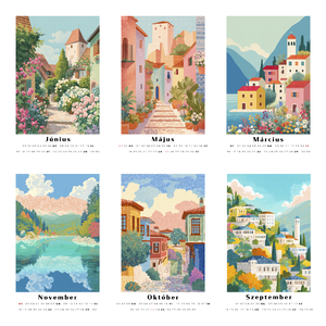 2026-os Travel Poster falinaptár  A4 és A5 méretben - otthon & életmód - dekoráció - fali és függő dekoráció - falinaptár & öröknaptár - Meska.hu