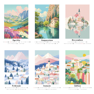 2026-os Travel Poster falinaptár  A4 és A5 méretben - otthon & életmód - dekoráció - fali és függő dekoráció - falinaptár & öröknaptár - Meska.hu