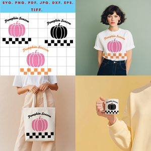 Pumpkin Season  őszi digitális design fájl ZIP ( SVG, PNG, PDF, JPG, DXF, EPS, TIFF ) fekete és színes változat ZIP, Művészet, Grafika & Illusztráció, Digitális, Fotó, grafika, rajz, illusztráció, MESKA