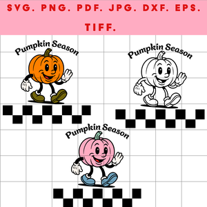 Őszi Pumpkin karakter  digitális design ZIP ( SVG, PNG, PDF, JPG, DXF, EPS, TIFF ) fekete és színes változatok - művészet - grafika & illusztráció - digitális - Meska.hu