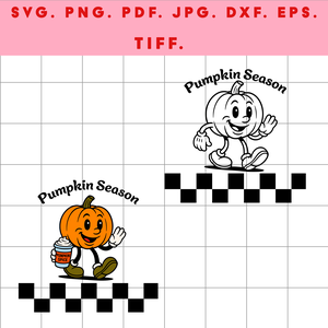 Őszi Pumpkin karakter  digitális design ZIP ( SVG, PNG, PDF, JPG, DXF, EPS, TIFF ) fekete és színes változatok - művészet - grafika & illusztráció - digitális - Meska.hu