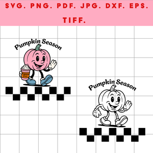 Őszi Pumpkin karakter  digitális design ZIP ( SVG, PNG, PDF, JPG, DXF, EPS, TIFF ) fekete és színes változatok - művészet - grafika & illusztráció - digitális - Meska.hu