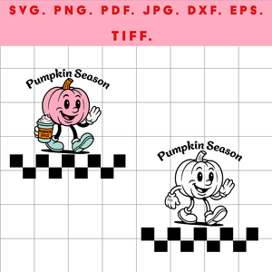Őszi Pumpkin karakter  digitális design ZIP ( SVG, PNG, PDF, JPG, DXF, EPS, TIFF ) fekete és színes változatok - művészet - grafika & illusztráció - digitális - Meska.hu