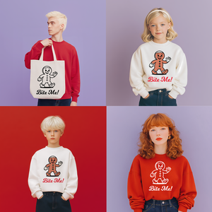 Mézi  Bite Me! retró mézeskalács figura design színes és fekete változatban ZIP / SVG, PNG, PDF, JPG, DXF, TIFF - Meska.hu