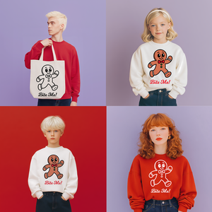 Mézi  Bite Me! retró mézeskalács figura design színes és fekete változatban ZIP / SVG, PNG, PDF, JPG, DXF, TIFF - Meska.hu