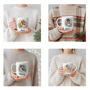 Névre szóló József, Mária és a kis Jézus bögre  4 minta közül választható, Otthon & Életmód, Konyhafelszerelés, tálalás, Tálalás, Bögre & Csésze, Fotó, grafika, rajz, illusztráció, Decoupage, transzfer és szalvétatechnika, MESKA