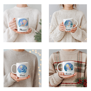 Névre szóló Szarvas a téli erdőben bögre  4 minta közül választható, Otthon & Életmód, Konyhafelszerelés, tálalás, Tálalás, Bögre & Csésze, Fotó, grafika, rajz, illusztráció, Decoupage, transzfer és szalvétatechnika, MESKA