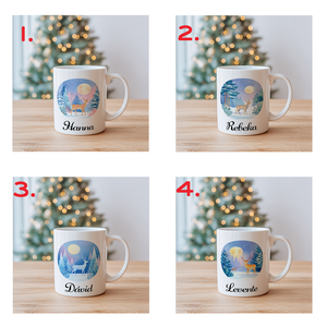 Névre szóló Szarvas a téli erdőben bögre � 4 minta közül választható - otthon & életmód - konyhafelszerelés, tálalás - tálalás - bögre & csésze - Meska.hu