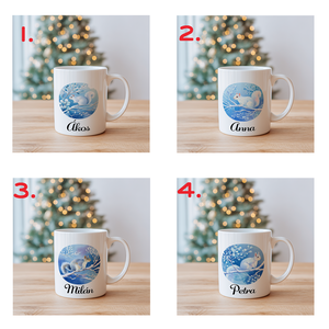 Névre szóló Mókus a havas faágon bögre  4 minta közül választható - otthon & életmód - konyhafelszerelés, tálalás - tálalás - bögre & csésze - Meska.hu