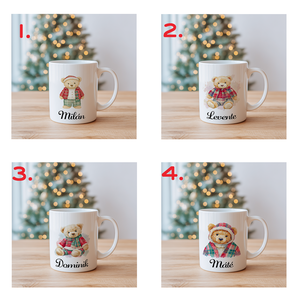 Névre szóló Fiú Teddy maci bögre  4 minta közül választható - otthon & életmód - konyhafelszerelés, tálalás - tálalás - bögre & csésze - Meska.hu