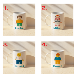 Névre szóló Fiú LEGO figura bögre  4 minta közül választható - otthon & életmód - konyhafelszerelés, tálalás - tálalás - bögre & csésze - Meska.hu