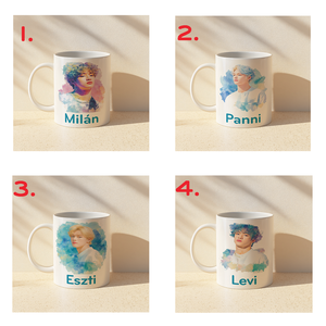 Névre szóló Pastel K-Pop Boy  Akvarell bögre  4 minta közül választható - otthon & életmód - konyhafelszerelés, tálalás - tálalás - bögre & csésze - Meska.hu