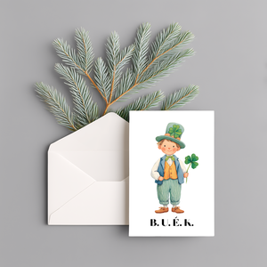 Újévi kinyitható képeslap borítékkal  Kéményseprő mintával - Meska.hu