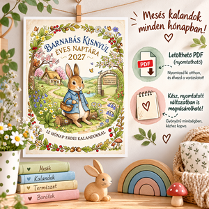 Barnabás Kisnyúl Éves Naptár 2027 (PDF) � 12 Erdei Illusztráció és Mese  Otthoni Nyomtatáshoz - otthon & életmód - dekoráció - fali és függő dekoráció - falinaptár & öröknaptár - Meska.hu
