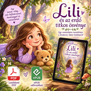 Lili és az erdő titkos ösvénye � Letölthető illusztrált mesekönyv (PDF, EPUB) + 5 db ajándék színező - könyv & zene - könyv - Meska.hu
