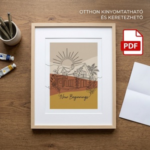 Új Kezdetek (New Beginnings) � Boho lakásavató falikép (Digitális PDF és Nyomtatott) - művészet - grafika & illusztráció - művészi nyomat - Meska.hu