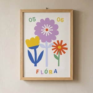 Virágos egyedi falikép gyerekszobába - baba - mama - babaszoba dekoráció - babaposzter - Meska.hu