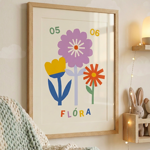 Virágos egyedi falikép gyerekszobába, Baba - mama, Babaszoba dekoráció, Babaposzter, Fotó, grafika, rajz, illusztráció, MESKA