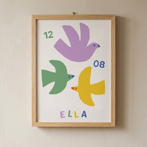 Madárkás egyedi falikép gyerekszobába, Baba - mama, Babaszoba dekoráció, Babaposzter, Fotó, grafika, rajz, illusztráció, MESKA