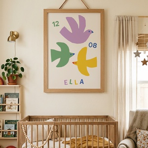 Madárkás egyedi falikép gyerekszobába - baba - mama - babaszoba dekoráció - babaposzter - Meska.hu