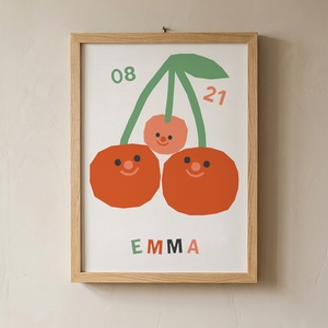 Cseresznyés egyedi falikép gyerekszobába, Baba - mama, Babaszoba dekoráció, Babaposzter, Fotó, grafika, rajz, illusztráció, MESKA