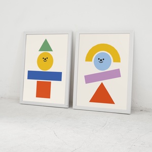 Színek és formák - 2 db digitális plakát  - baba - mama - babaszoba dekoráció - babaszoba kép - Meska.hu