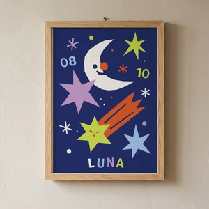 Csillagos ég egyedi falikép gyerekszobába - baba - mama - babaszoba dekoráció - babaposzter - Meska.hu