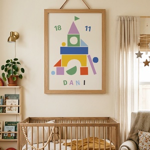 Építőkockás egyedi falikép gyerekszobába - baba - mama - babaszoba dekoráció - babaposzter - Meska.hu
