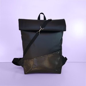 Spritz roll top műbőr hátizsák CUBE BLACK - Meska.hu
