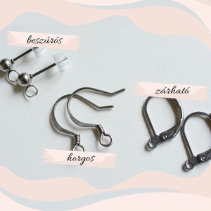 Fülbevaló Ívvarázs - szürkéskék, lila - ékszer - fülbevaló - lógó fülbevaló - Meska.hu