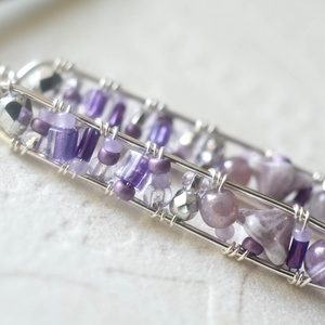 Fülbevaló Minikincsek - Line Lila, Ékszer, Fülbevaló, Lógó fülbevaló, Ékszerkészítés, MESKA