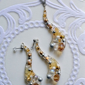 Lánc Ívvarázs - Hosszú - Fehér, Ezüst, Arany - ékszer - nyaklánc - hosszú nyaklánc - Meska.hu Lánc Ívvarázs - Hosszú - Fehér, Ezüst, Arany - ékszer - nyaklánc - hosszú nyaklánc - Meska.hu