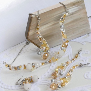 Lánc Ívvarázs - Kerek - Fehér, Ezüst, Arany - ékszer - nyaklánc - statement nyaklánc - Meska.hu Lánc Ívvarázs - Kerek - Fehér, Ezüst, Arany - ékszer - nyaklánc - statement nyaklánc - Meska.hu